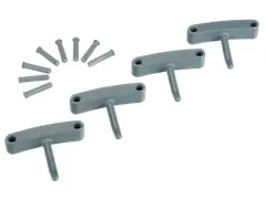 Hygiene 1016-88 Aanvulset haken grijs, full colour, 4 haken/8 pinnen