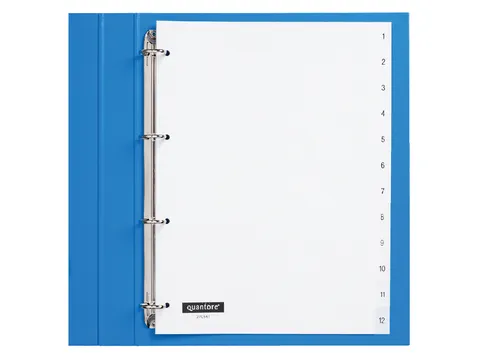 Tabbladen Quantore A4 4-Gaats 1-12 Genummerd Wit Pp