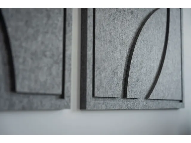 Acoustic Art GEO 2-luik 80x60cm Grijs Akoestisch kunstwerk Geometrisch