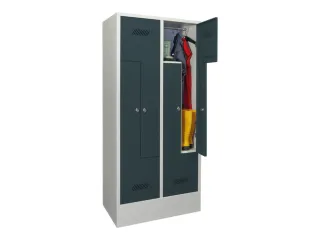 Z-garderobekast,HxBxD 1850x800x500mm,vak B 400mm,RAL7035,front RAL7016 - 2