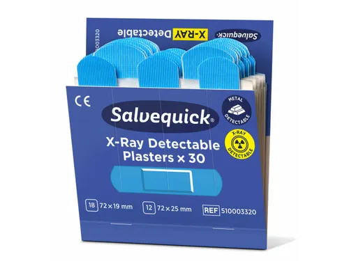 Salvequick Blue X-Ray Detectable-pleister 510003320 4 stuks