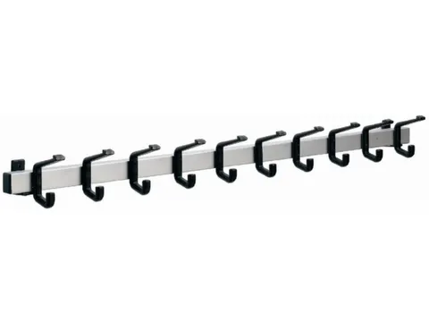 Wandkapstok L X D 1000X 120Mm 10Haken Aluminium/zwart