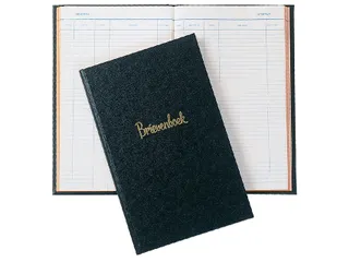 Brievenboek Atlanta gelineerd 200blz 80gr zwart breedfolio - 1