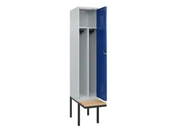 locker met bank,voor scheiding van kleding,HxBxD 2120x400x815mm,1vak