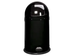 Push & Kick Afvalbak Staalplaat 33 Liter 690x375mm Met Pedaal Zwart