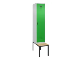 locker met bank,HxBxD 2120x400x815mm,1vak,vak B 400mm,draaigrendel - 3
