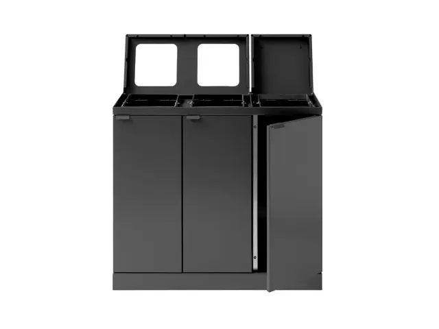 Bica Basic 887 Afvalscheidingsunit 3x45 liter Antraciet
