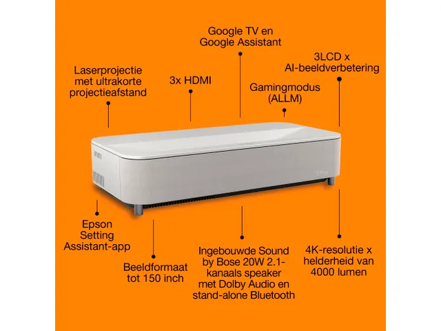 Epson Lifestudio Grand Plus EH-LS970W 4K Laser Beamer 4000 Lumen