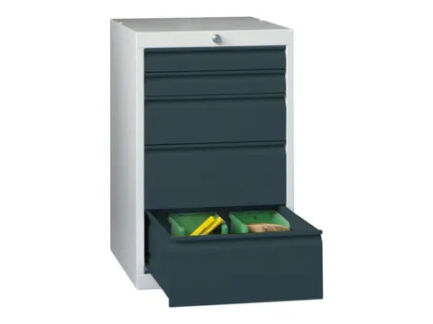 ladekast HxBxD 800x500x600mm 5laden cilinderslot RAL7035 front RAL7016