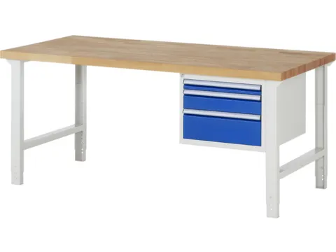 werkbank,HxBxD 790-1140x2000x900mm,beukblad,draagverm. 750kg,4voeten