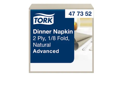 Tork 477352 Dinnerservet 39x39cm 2-laags 1/8 vouw 12x150st Natural