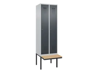 locker met bank,HxBxD 2120x600x815mm,2vak,vak B 300mm,cilinderslot - 2