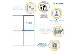 HERMA 5082 Verwijderbare etiketten A4 105x148mm Wit 100 stuks - 3