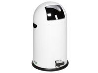 Push & Kick Afvalbak Staalplaat 33 Liter 690x375mm Met Pedaal Wit
