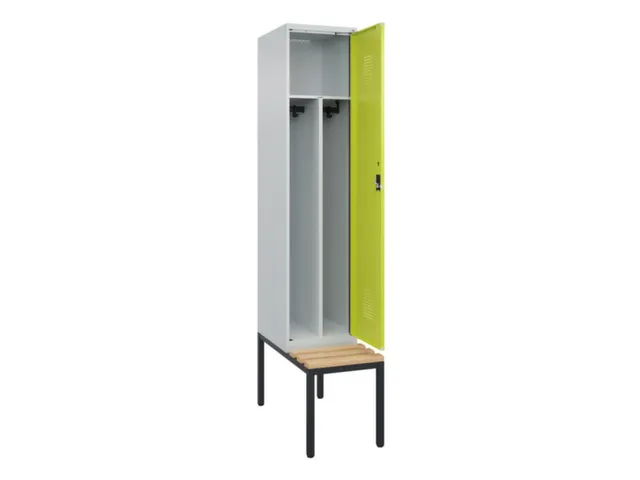 locker met bank,voor scheiding van kleding,HxBxD 2120x400x815mm,1vak
