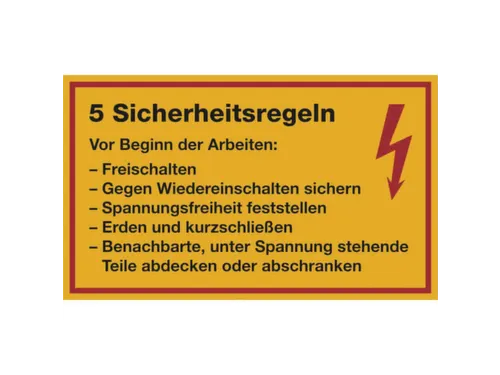 Aanwijzingsbord,5Veiligheidsmaatregelen,Folie,Geel,Zelfklevend