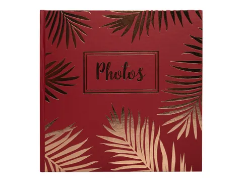 Fotoalbum 30p. zwart 25x25cm PALMA rood