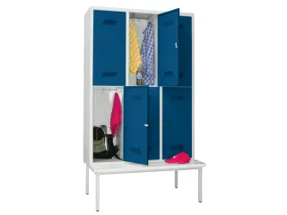 banklocker,dubbeldeks,HxBxD 2150x1200x800mm,RAL7035,front RAL5010 - 1