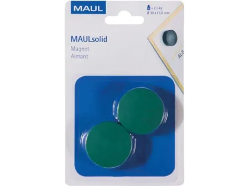 magneet Solid 38 mm trekkracht 25 kg 2 stuks groen