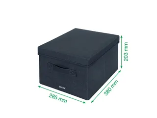 Leitz Stoffen opbergdoos met deksel Grijs 38x28,5x20cm 2 stuks - 4