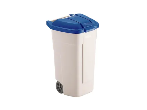 Verrijdbare vuilcontainer 100 liter HxLxB 850x530x510mm beige