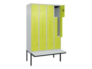Z-garderobekast,HxBxD 2120x1200x815mm,8vak,vak B 300mm,cil.-slot - 2