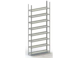 Schroefstelling Basisveld Ral7035 2500x1254x304mm 8legborden 75kg