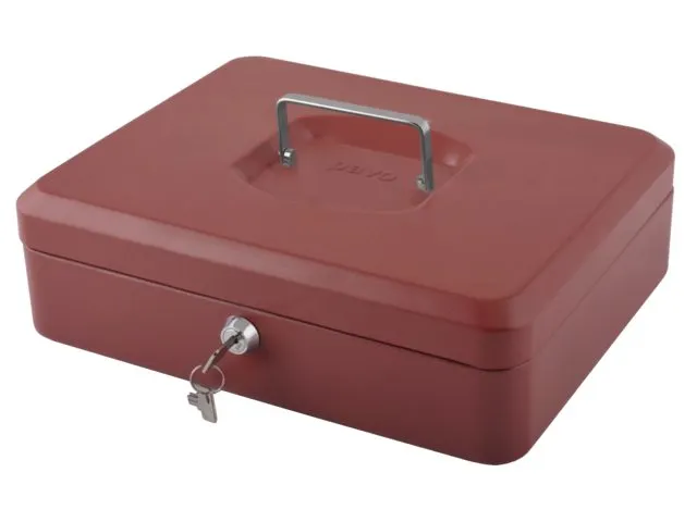 Geldkist Pavo met muntsorteerbak 300x238x90mm rood
