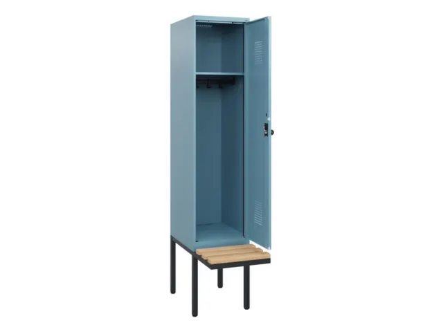 locker met bank,HxBxD 1950x400x815mm,1vak,vak B 400mm,draaigrendel