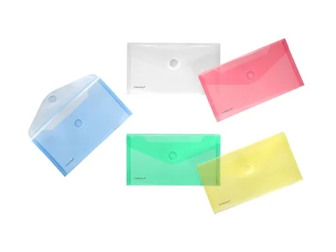 Enveloptas Foldersys 110x220mmPP transp 11-gaats ass. 10st C5/6 Velcro
