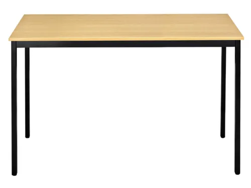 Tafel Vierkant 120x80 Cm Rechthoekig Frame Zwart Blad Beuk
