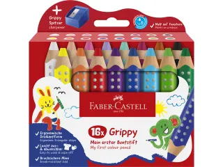 Kleurpotlood Faber-Castell Grippy XXL Jumbo etui 16 stuks en puntensli - 2