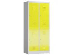 Dubbeldekse garderobekast 1800x800x500mm 2x2vak 400mm RAL7035 RAL1018