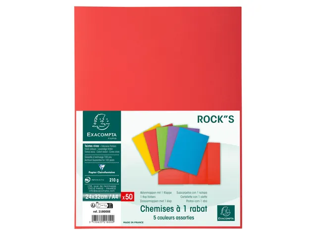Dossiermap Met 1 Klep Rock''s 220 24x32cm Assorti 50 Stuks