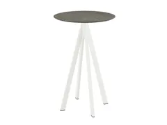 statafel,HxØ 1090x700mm,rond,4voeten wit,blad HPL Midnight Marble