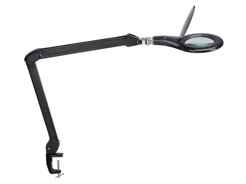 Loeplamp LED MAULmakro Zwart Met Tafelklem