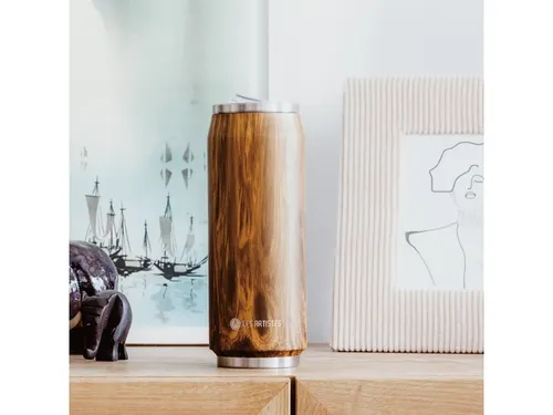 Thermosbeker Les Artistes Paris blik 500ml Wood met Rietje