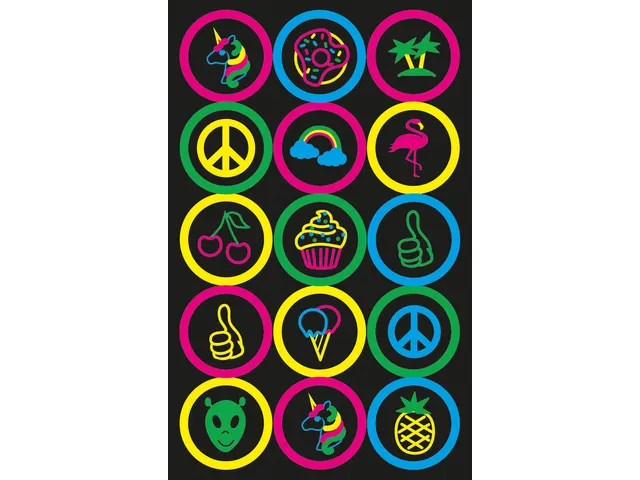 Neon etiket Z-design Kids buttons pakje a 1 vel