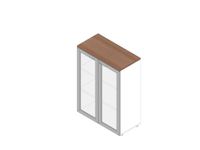 vitrinekast HxBxD 1232x900x450mm m. frame 2xhouten vloer 3 OH