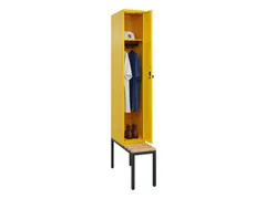locker met bank,HxBxD 2120x300x815mm,1vak,vak B 300mm,draaigrendel