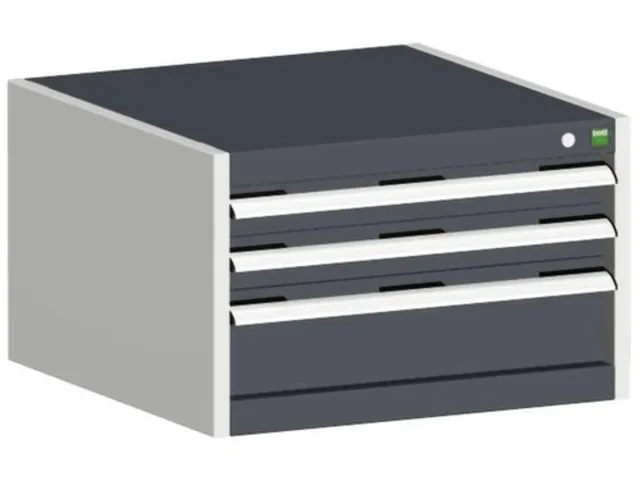 ladekast HxBxD 400x650x525mm 3laden RAL7035 front RAL7016