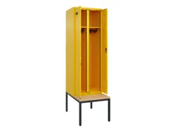 locker met bank,voor scheiding van kleding,HxBxD 2120x600x815mm,2vak