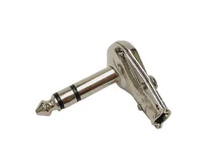 Haakse Mannelijke 6.35mm Stereo Jack- Vernikkeld - 1