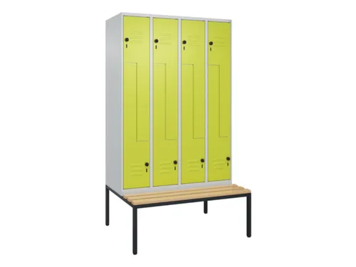 Z-garderobekast,HxBxD 2120x1200x815mm,8vak,vak B 300mm,draaigrendel