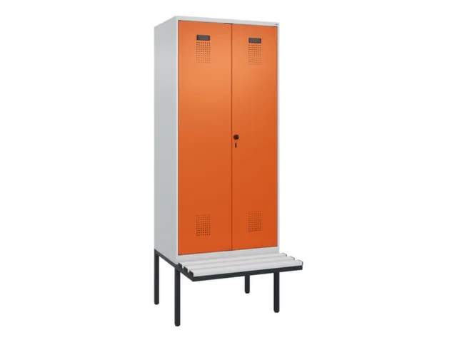 armoire vestiaire avec banc noir et blanc,HxlxP 2120x800x815mm