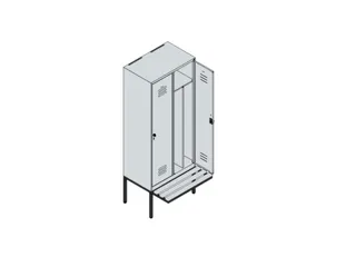 locker voor scheiding van kleding,HxBxD 2120x800x815mm,2vak - 3