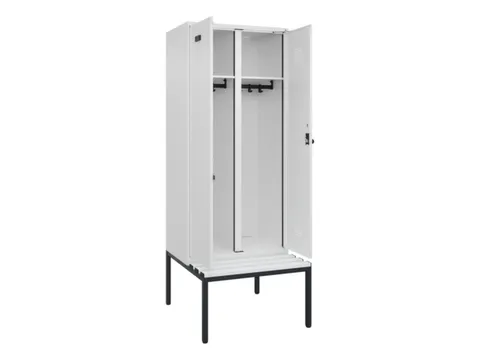 locker met bank,voor scheiding van kleding,HxBxD 2120x800x815mm,2vak