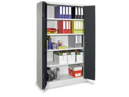 Ruime Vouwdeurkast 1950x1200x500mm 4legborden Ral7035 Front Ral7016