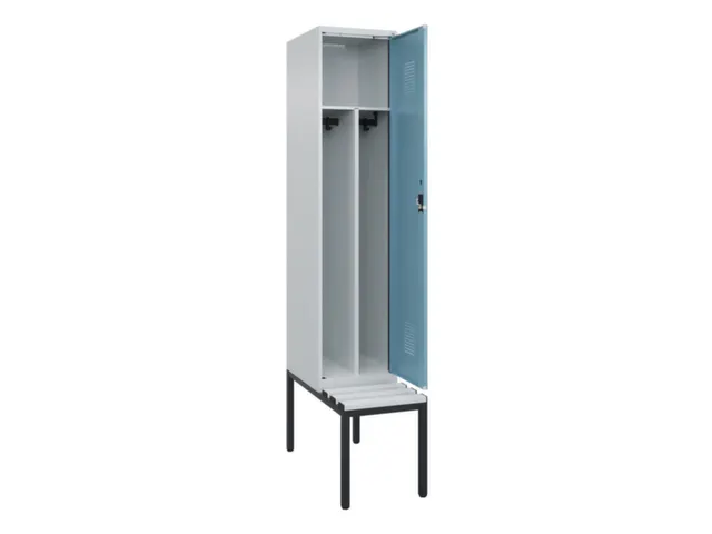 locker met bank,voor scheiding van kleding,HxBxD 2120x400x815mm,1vak