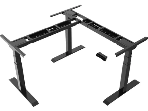 Elektrisch Verstelbaar Zit-Sta Frame Hoekbureau Zwart